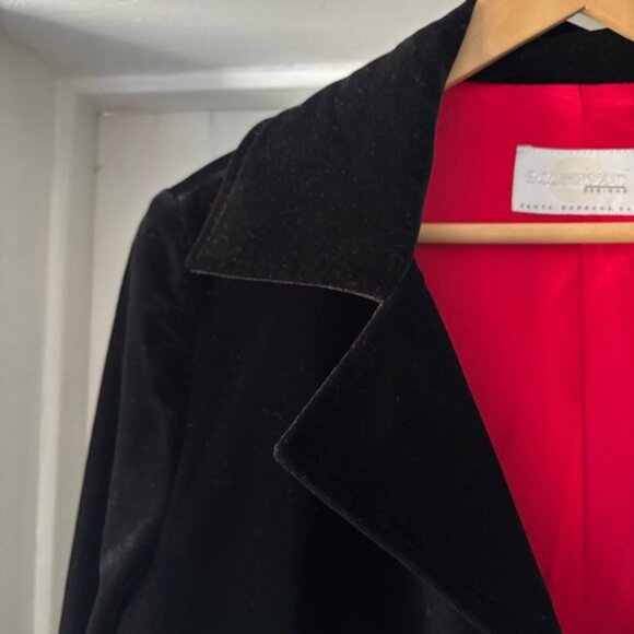 Equestrian Designs Black Velvet Overcoat Size Large - Picture 6 of 15